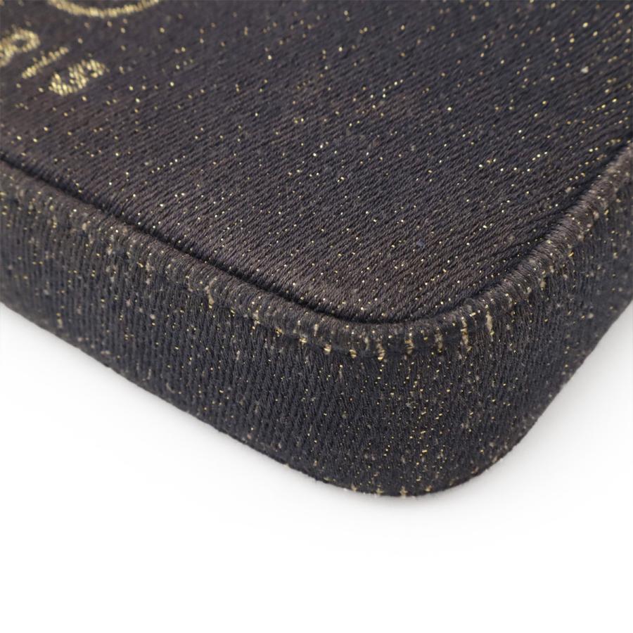 CHANEL シャネル ドーヴィル チェーンウォレット 長財布 クラッチ 2WAY ショルダーバッグ ポシェット キャンバス ラメ ネイビー 紺 | CHANEL | 02