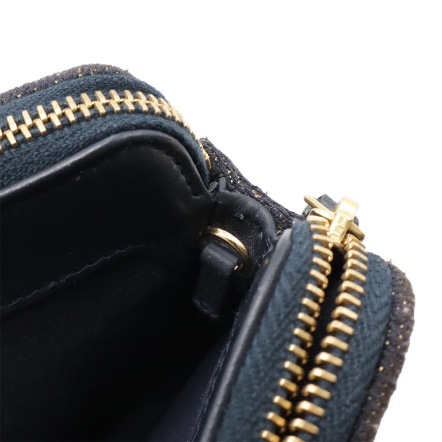 CHANEL シャネル ドーヴィル チェーンウォレット 長財布 クラッチ 2WAY ショルダーバッグ ポシェット キャンバス ラメ ネイビー 紺 | CHANEL | 06