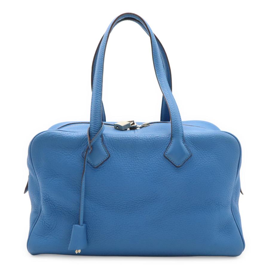 HERMES エルメス ヴィクトリア2 35 ミニボストンバッグ ハンドバッグ ショルダーバッグ トリヨンクレマンス レザー ブルーパラダイス 青 | HERMES