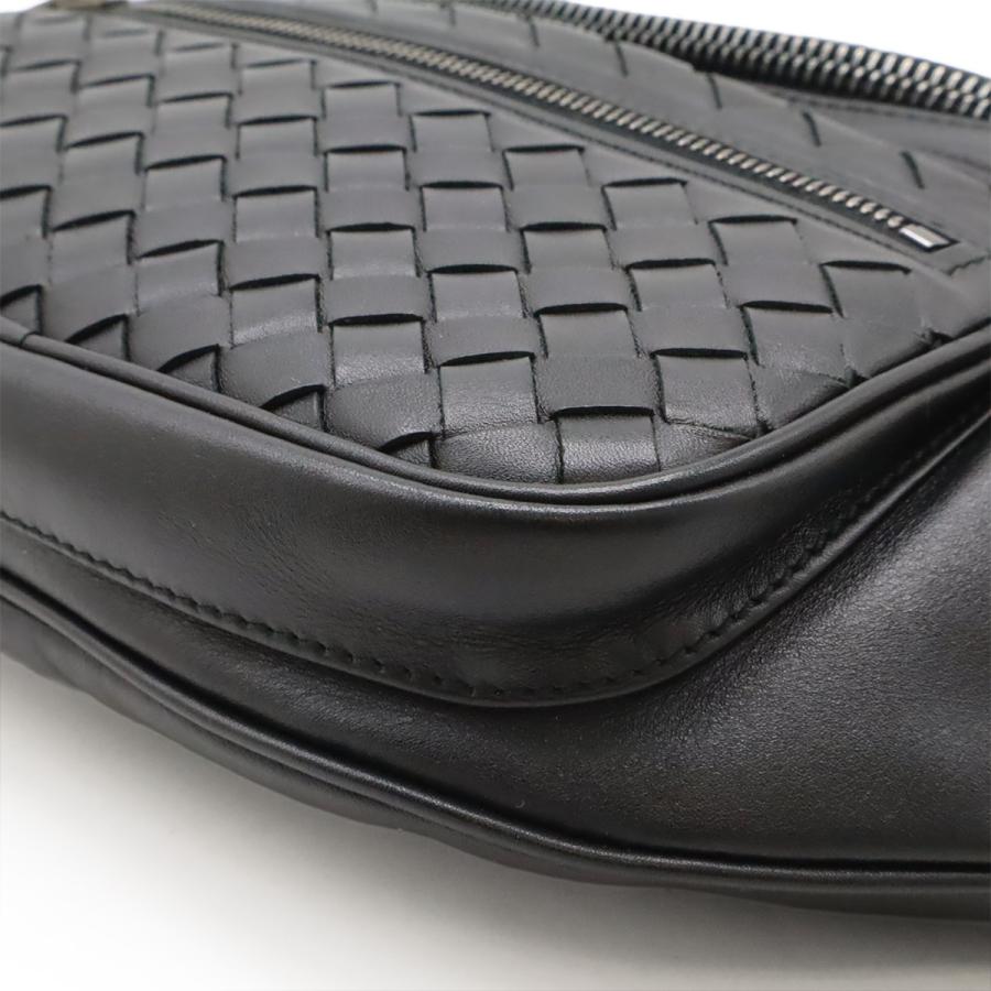 BOTTEGA VENETA ボッテガ ヴェネタ ボッテガベネタ イントレチャート ボディバッグ ウエストポーチ ヒップバッグ レザー ブラック 黒 | BOTTEGA VENETA | 02