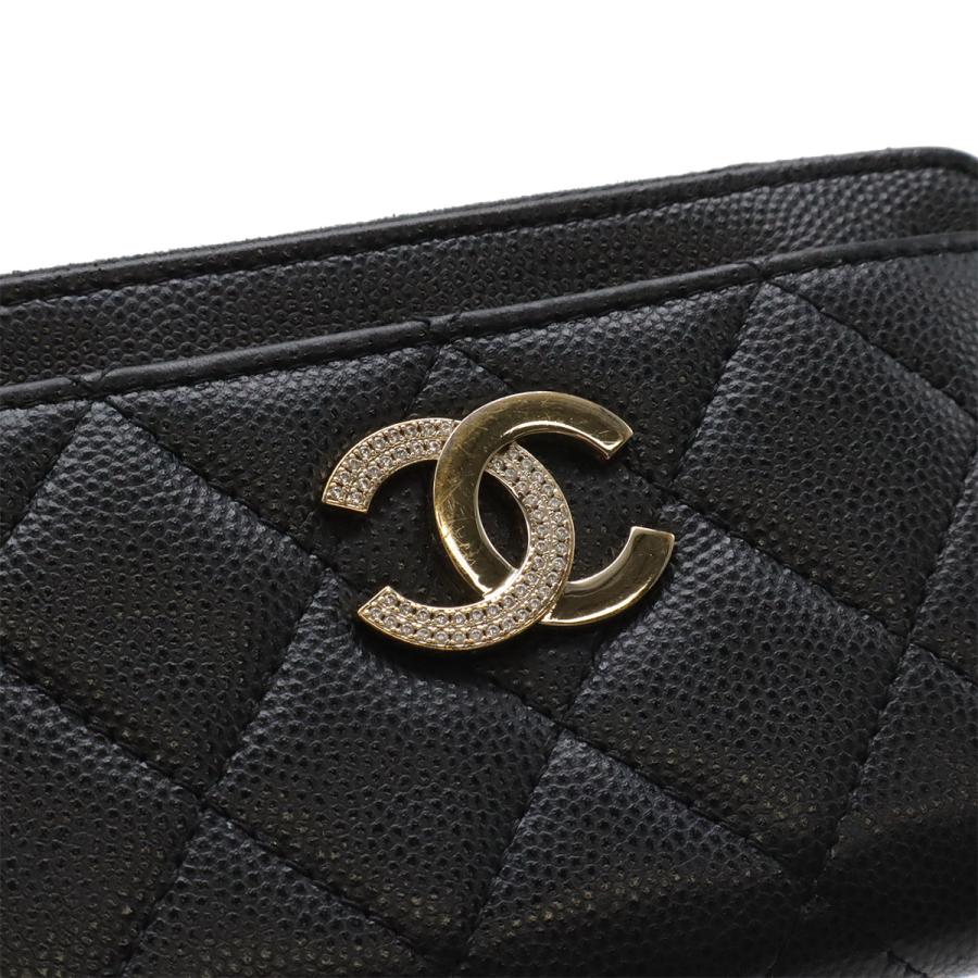 CHANEL シャネル マトラッセ ココマーク フラグメントケース コインケース 小銭入れ L字ファスナー キャビアスキン ブラック | CHANEL | 03