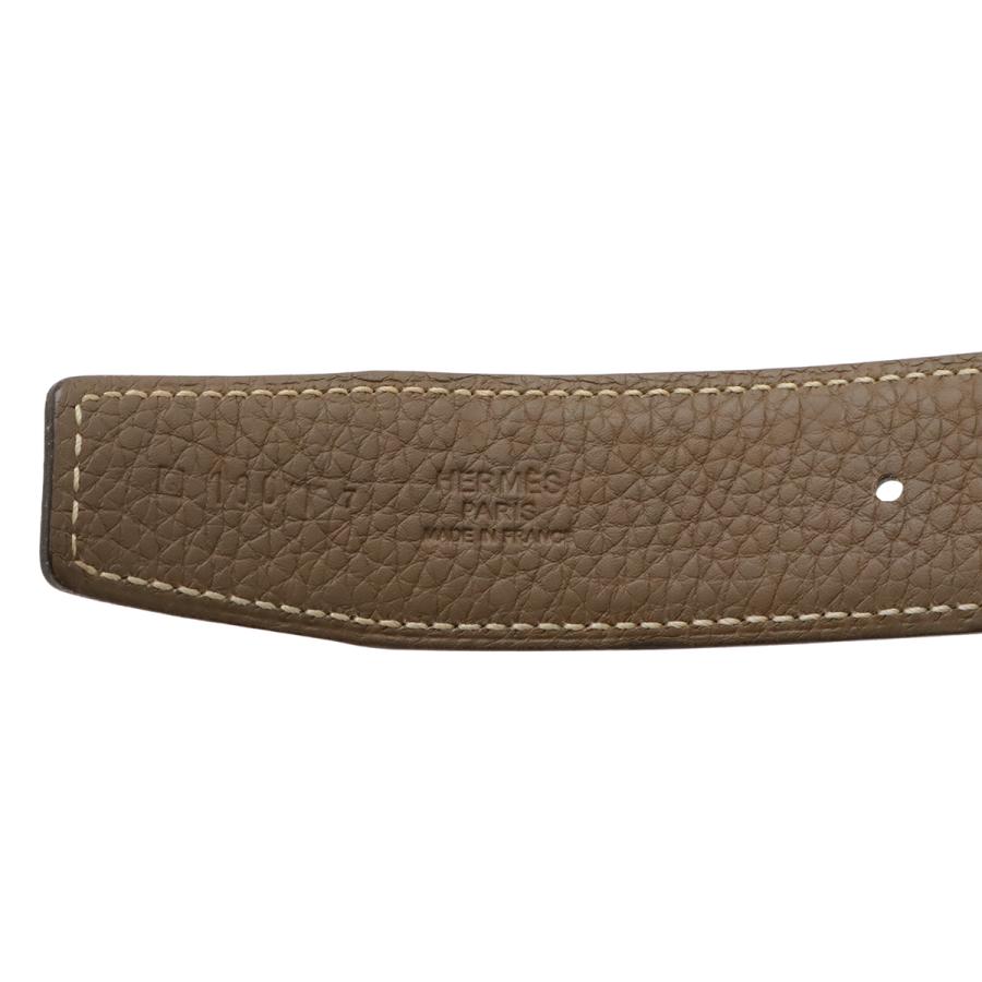 HERMES エルメス Hベルト Hバックル リバーシブル ボックスカーフ BOXカーフ トゴ レザー ブラック 黒 エトゥープ シルバー金具 #100 □Q刻印 | HERMES | 07