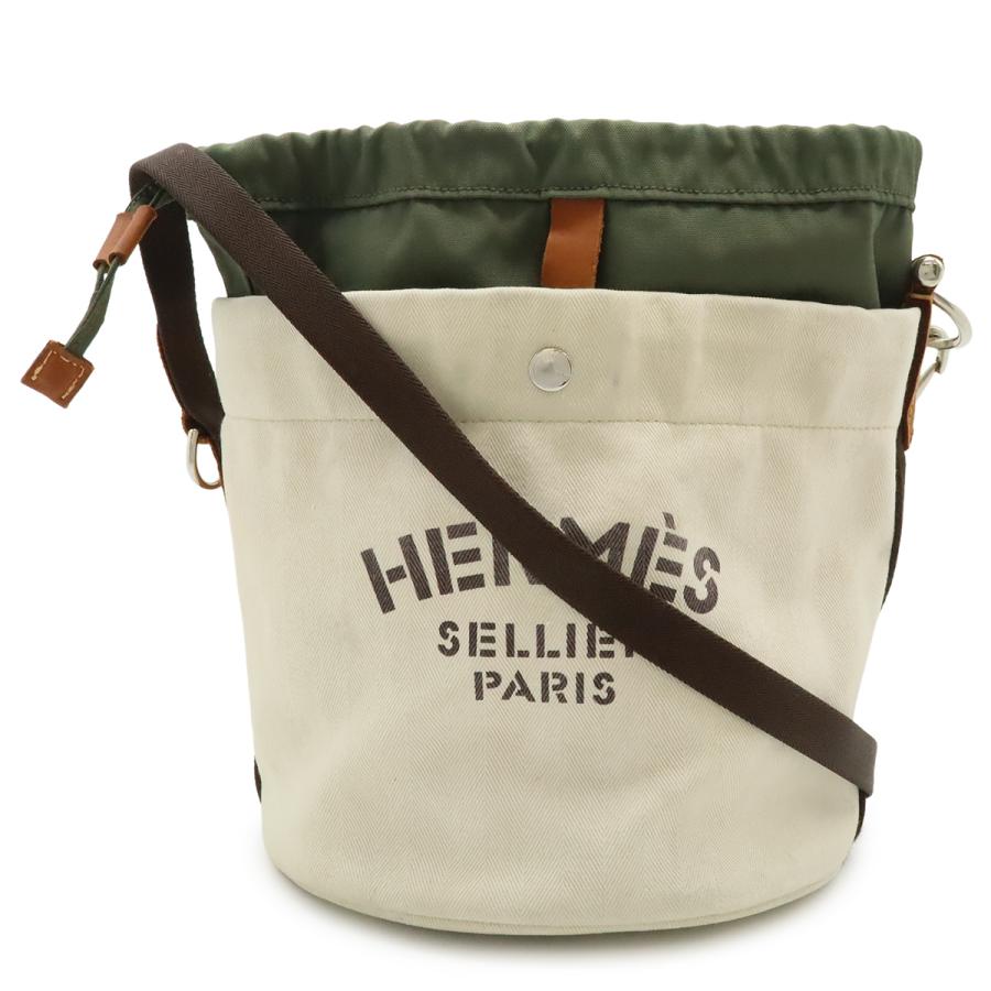 HERMES エルメス サック ド パンサージュ トートバッグ 2WAY ショルダーバッグ キャンバス ベージュ カーキグリーン バッグインバッグ付 | HERMES