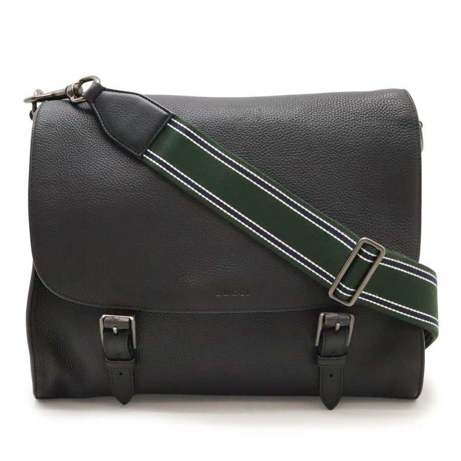 GUCCI グッチ メッセンジャーバッグ ショルダーバッグ 斜め掛け レザー ブラック 黒 387091 | GUCCI