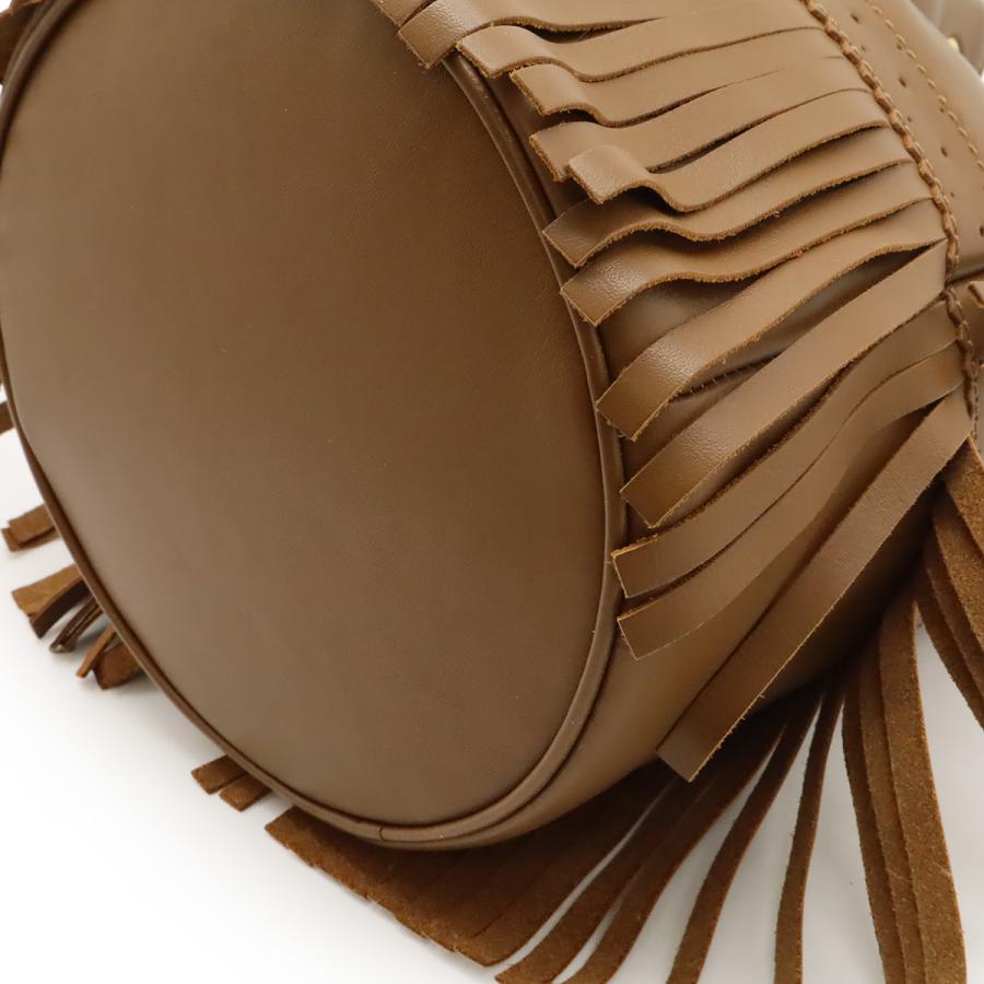 J&M DAVIDSON ジェイ&エム デヴィットソン フリンジカーニバル M ショルダーバッグ 巾着型 トートバッグ 肩掛け レザーブラウン 茶 |  | 02