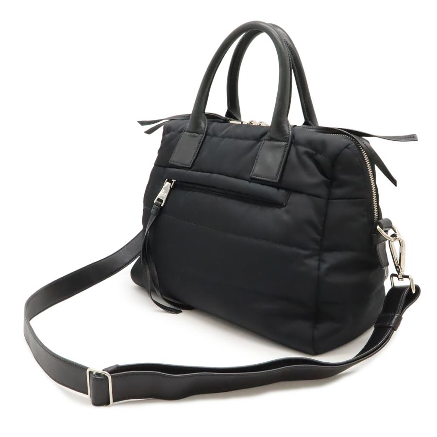 PRADA プラダ ボンバー ハンドバッグ トートバッグ 2WAY ショルダーバッグ ナイロン レザー NERO ブラック 黒 シルバー金具 1BB024 PRADA（プラダ） ボンバー ハンドバッグ トートバッグ 2WAY ショルダー