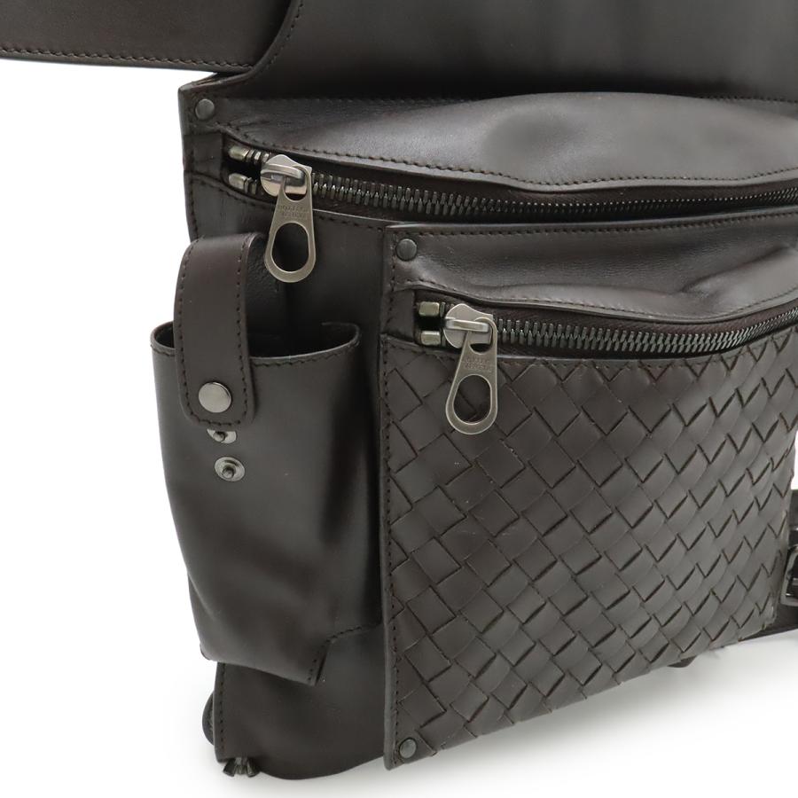 BOTTEGA VENETA ボッテガ ヴェネタ ボッテガベネタ イントレチャート ウエストバッグ ボディバッグ レザー ダークブラウン 121604 | BOTTEGA VENETA | 04