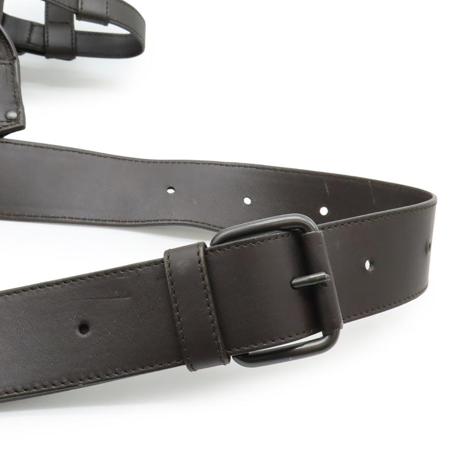 BOTTEGA VENETA ボッテガ ヴェネタ ボッテガベネタ イントレチャート ウエストバッグ ボディバッグ レザー ダークブラウン 121604 | BOTTEGA VENETA | 06