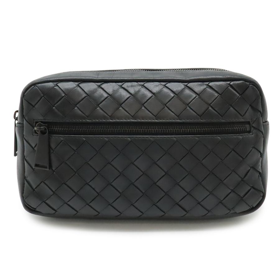 BOTTEGA VENETA ボッテガ ヴェネタ ボッテガベネタ イントレチャート ベルトバッグ ボディバッグ ウエストバッグ レザー ブラック 黒 | BOTTEGA VENETA