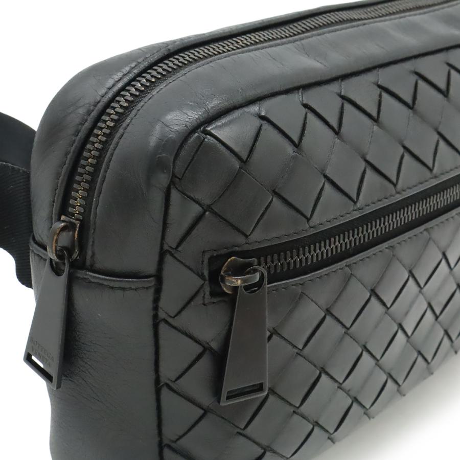 BOTTEGA VENETA ボッテガ ヴェネタ ボッテガベネタ イントレチャート ベルトバッグ ボディバッグ ウエストバッグ レザー ブラック 黒 | BOTTEGA VENETA | 03