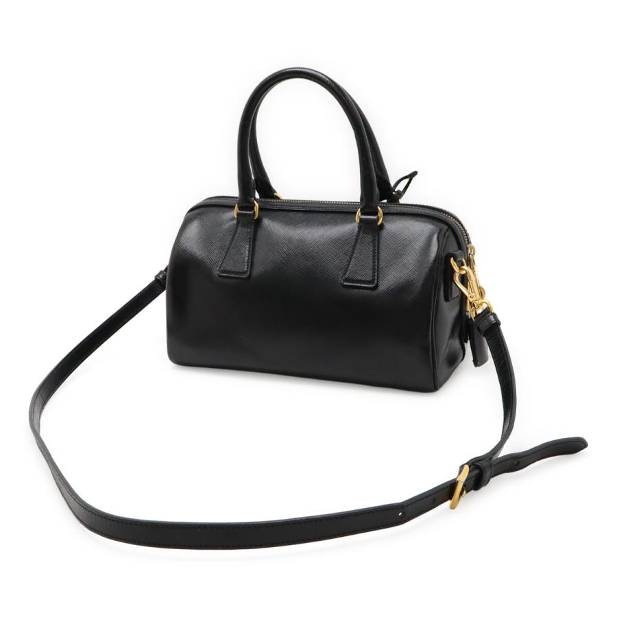 PRADA プラダ SAFFIANO サフィアーノ ハンドバッグ ミニボストンバッグ 2WAY ショルダーバッグ 斜め掛け レザー ブラック 黒 ゴールド金具 BL845Y PRADA（プラダ） SAFFIANO サフィアーノ ハンドバッグ ミニボストン