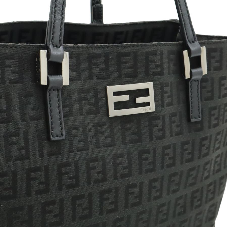 FENDI フェンディ ズッキーノ ズッカ柄 ハンドバッグ ミニトート トートバッグ キャンバス レザー ブラック 黒 シルバー金具 8BH132 | FENDI | 07