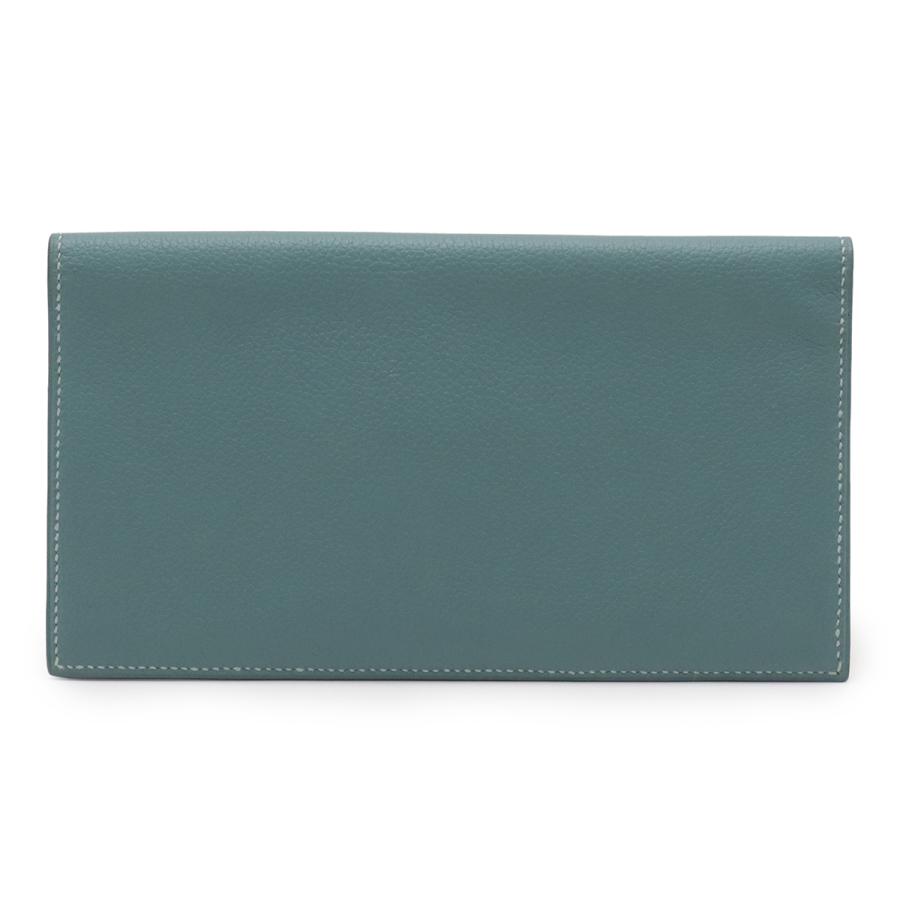 HERMES エルメス MC2 フレミング 2つ折長札入れ 二つ折り長財布 ヴォースイフト レザー アクアグリーン系 青緑系 □Q刻印 | HERMES
