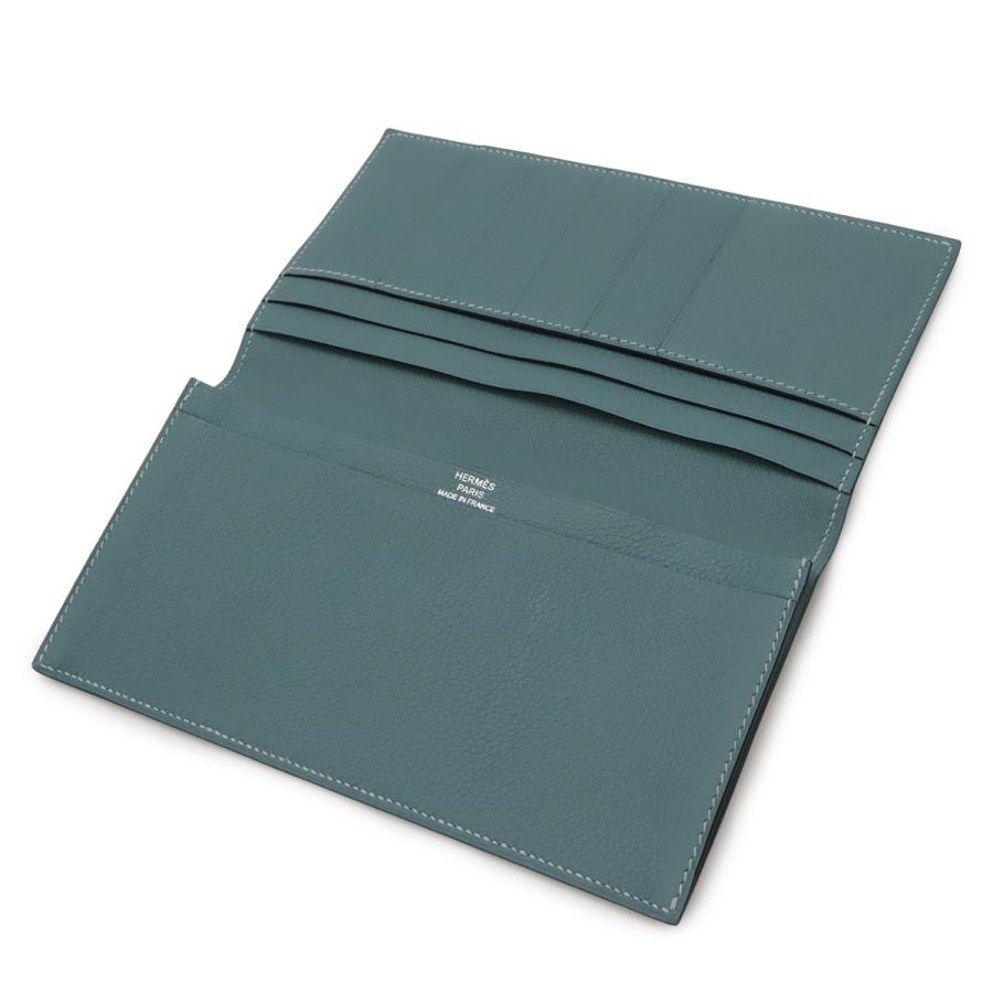 HERMES エルメス MC2 フレミング 2つ折長札入れ 二つ折り長財布 ヴォースイフト レザー アクアグリーン系 青緑系 □Q刻印 | HERMES | 03