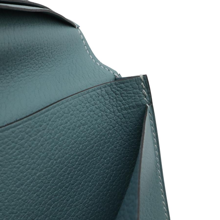 HERMES エルメス MC2 フレミング 2つ折長札入れ 二つ折り長財布 ヴォースイフト レザー アクアグリーン系 青緑系 □Q刻印 | HERMES | 04