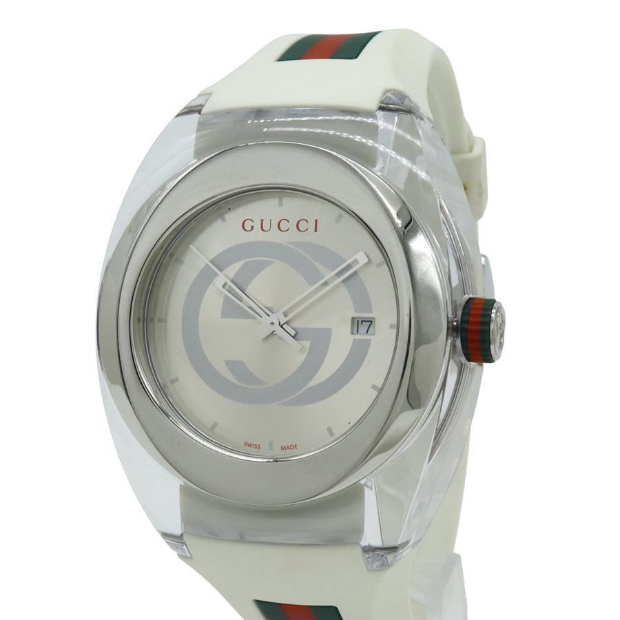 GUCCI グッチ シンク インターロッキングG シェリー シルバー文字盤 SS ラバー メンズ クォーツ 腕時計 137.1 YA137102A | GUCCI | 03