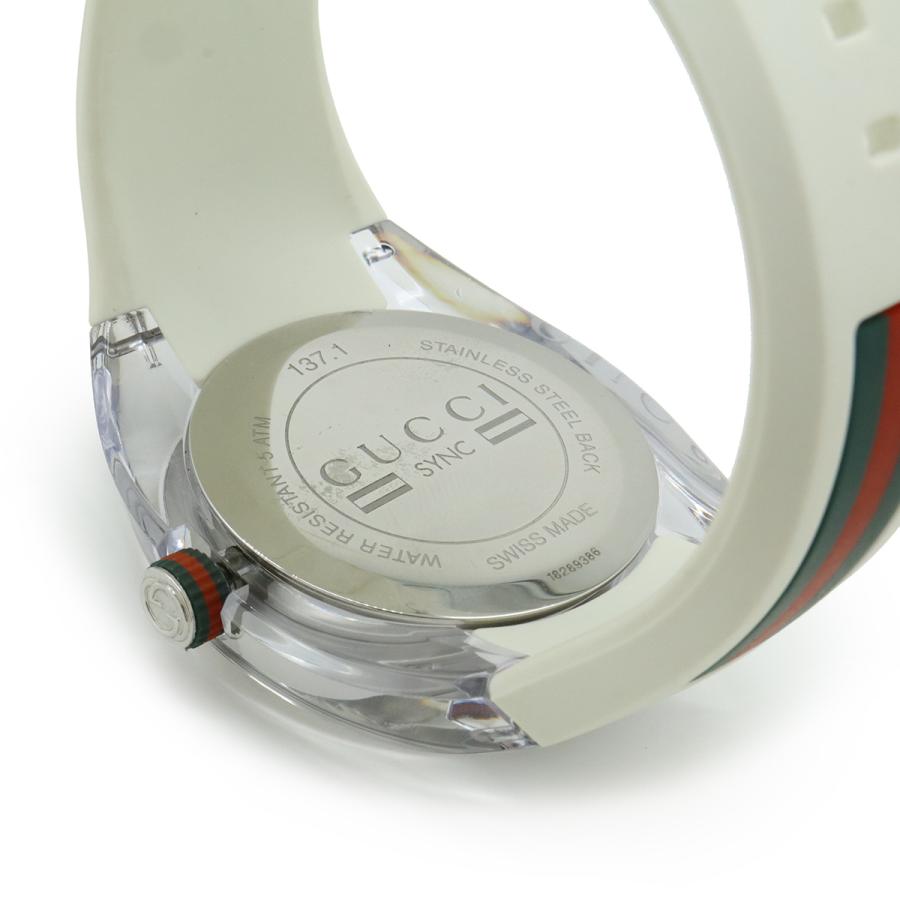 GUCCI グッチ シンク インターロッキングG シェリー シルバー文字盤 SS ラバー メンズ クォーツ 腕時計 137.1 YA137102A | GUCCI | 06