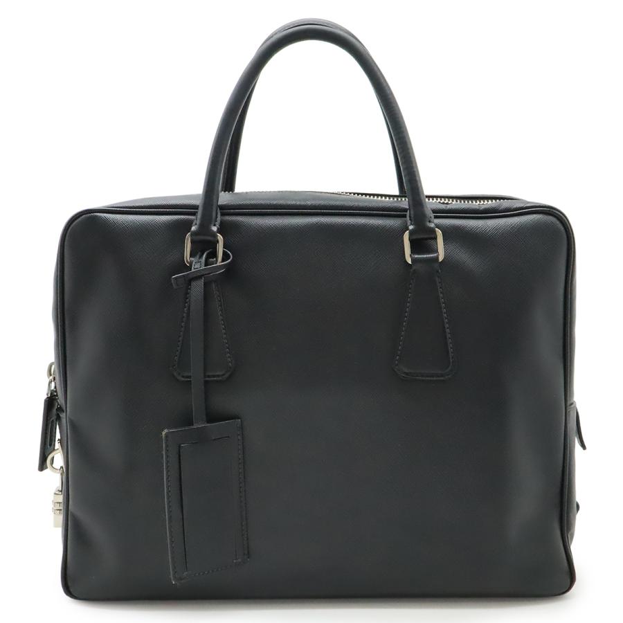 PRADA プラダ SAFFIANO TRAVEL ビジネスバッグ ブリーフケース 書類カバン レザー NERO ブラック 黒 シルバー金具 VS0305 | PRADA