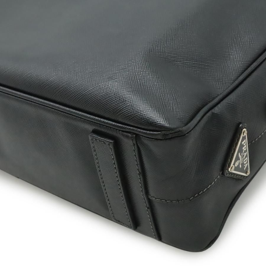 PRADA プラダ SAFFIANO TRAVEL ビジネスバッグ ブリーフケース 書類カバン レザー NERO ブラック 黒 シルバー金具 VS0305 | PRADA | 02