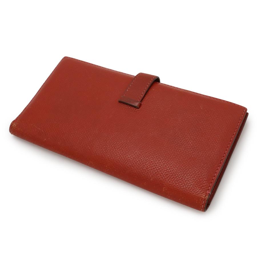 HERMES エルメス ベアン クラシック 2つ折長財布 二つ折り長財布 ヴォーエプソン レザー ヴァーミリオン オレンジレッド系 ゴールド金具 | HERMES | 01