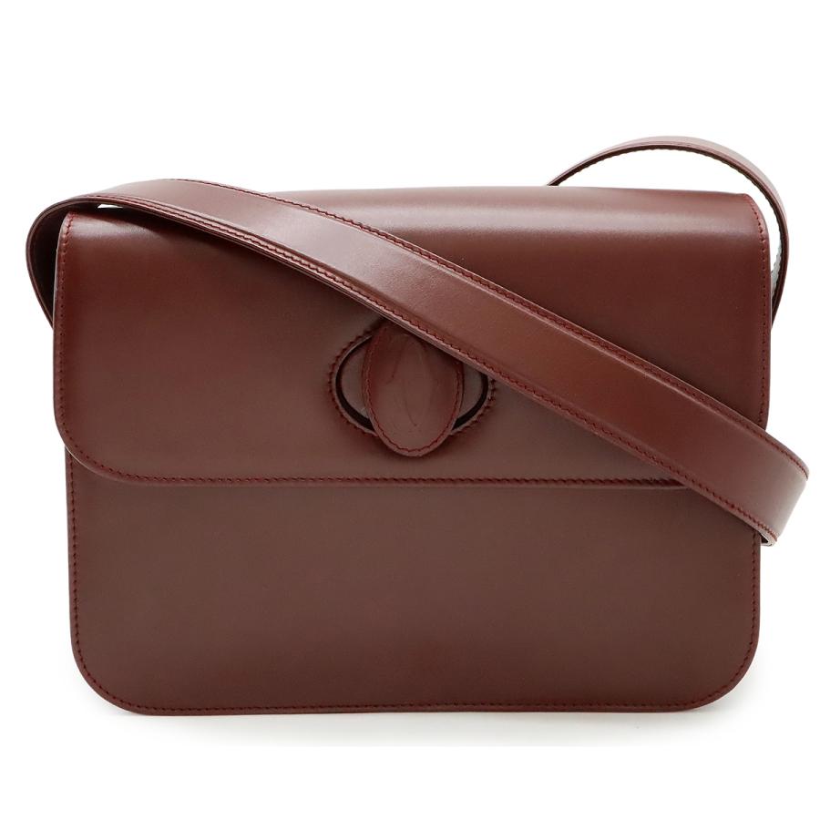 Cartier カルティエ マスト ドゥ カルティエ マストライン ショルダーバッグ 斜め掛け レザー ボルドー 赤 | Cartier