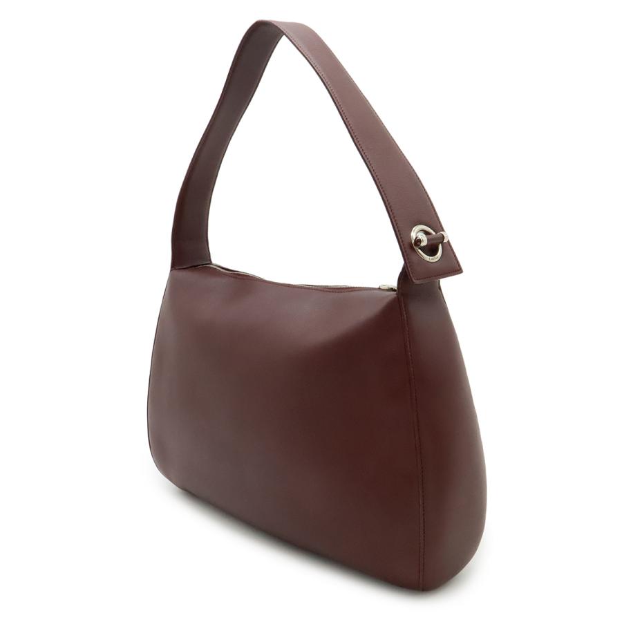 Cartier カルティエ ショルダーバッグ セミショルダー ワンショルダー 肩掛け レザー ボルドー 赤 シルバー金具 | Cartier | 01