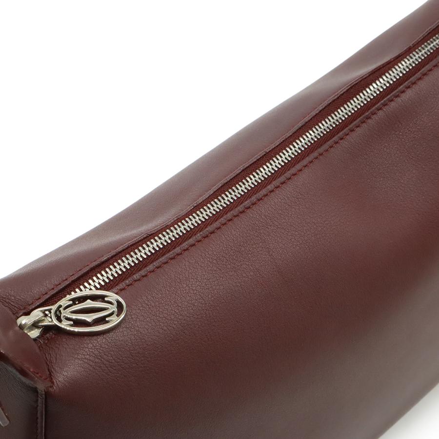 Cartier カルティエ ショルダーバッグ セミショルダー ワンショルダー 肩掛け レザー ボルドー 赤 シルバー金具 | Cartier | 05