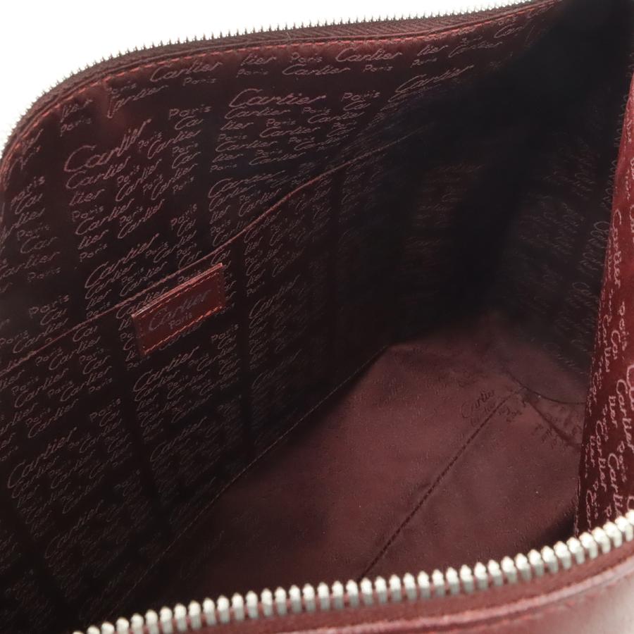 Cartier カルティエ ショルダーバッグ セミショルダー ワンショルダー 肩掛け レザー ボルドー 赤 シルバー金具 | Cartier | 06