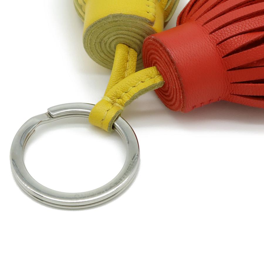 HERMES エルメス カルメン ウノドス キーリング キーホルダー フリンジ タッセル チャーム アニューミロ オレンジレッド系 イエロー | HERMES | 03