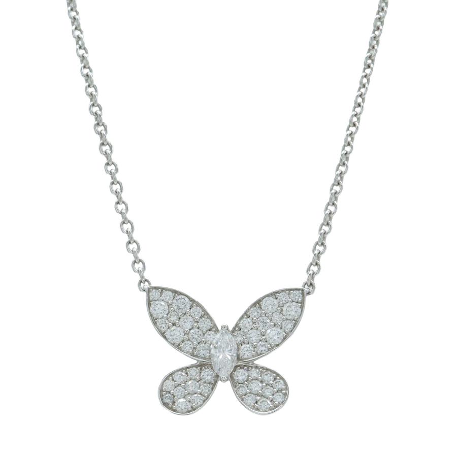 GRAFF グラフ パヴェ バタフライ ダイヤモンド ミニ ペンダント ネックレス K18WG ホワイトゴールド ダイヤモンド D0.55ct RGP550 | 