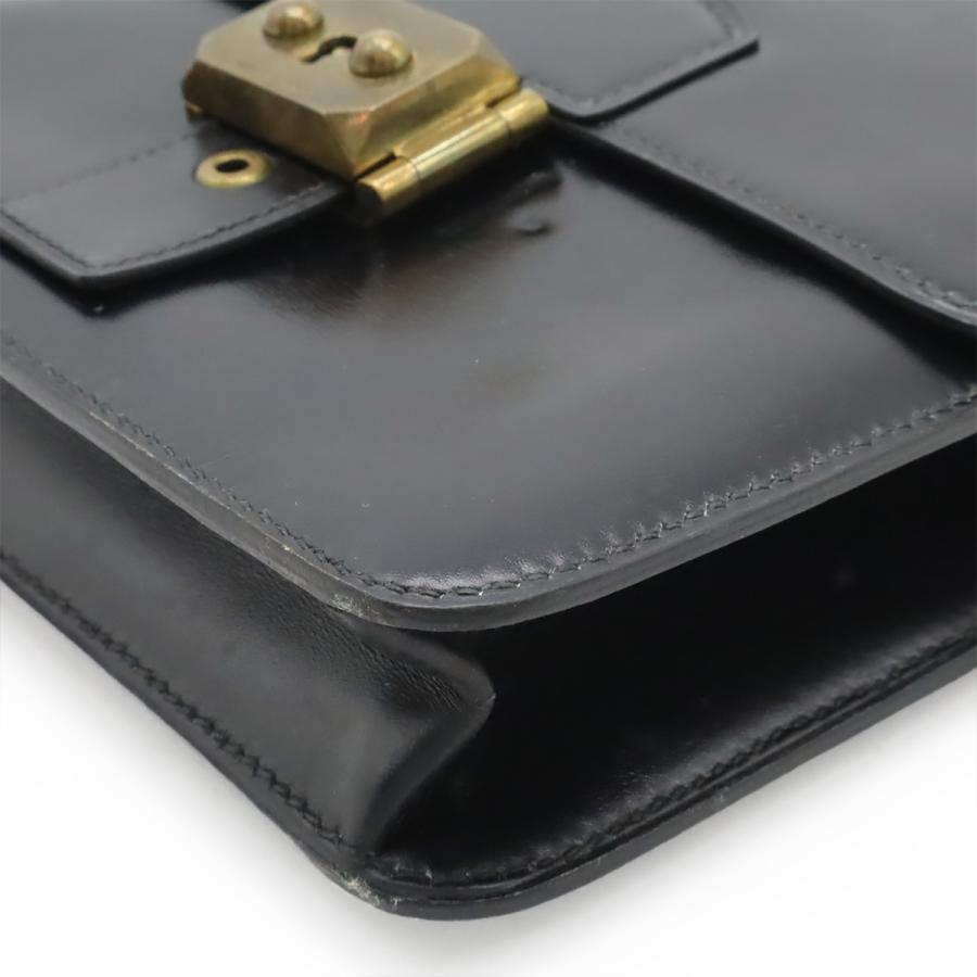 HERMES エルメス サックアデペッシュDPLG ショルダーバッグ 縦長 ボックスカーフ レザー ブラック 黒 ゴールド金具 ○I刻印 | HERMES | 02