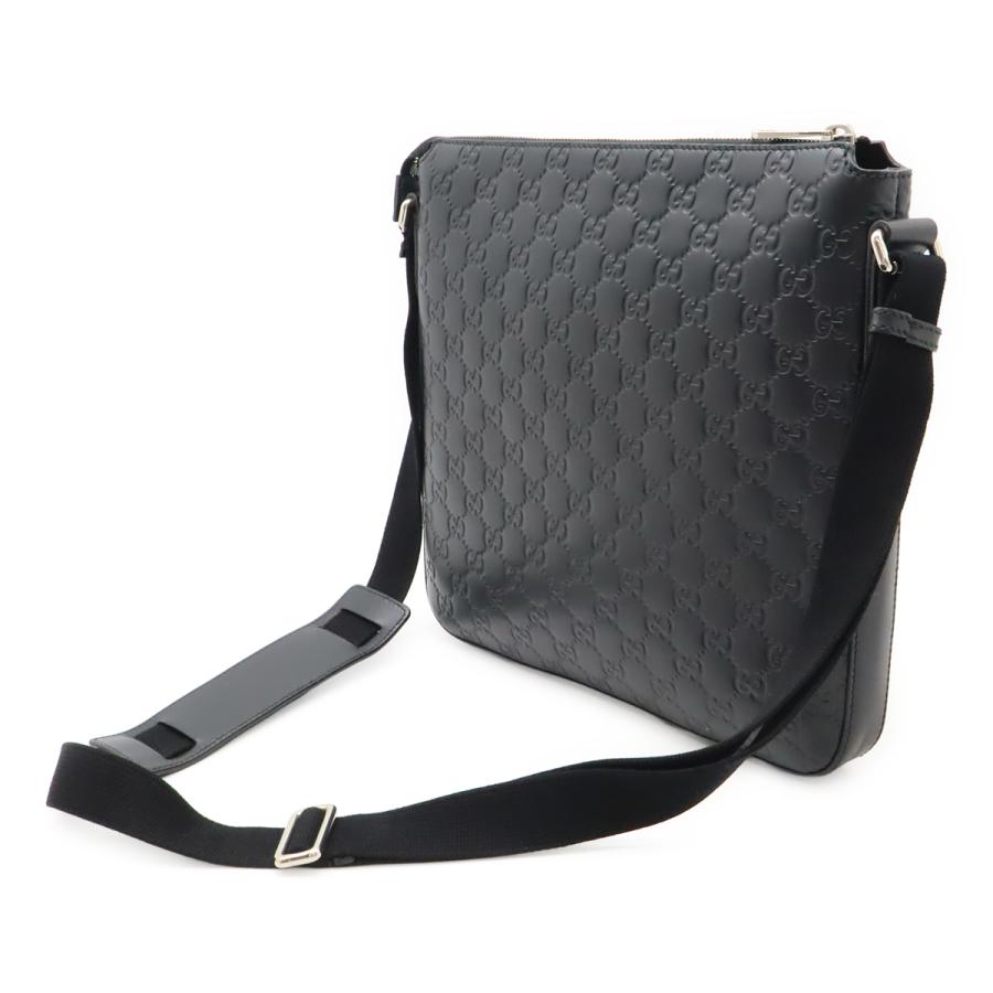 GUCCI グッチ グッチシマ ショルダーバッグ 斜め掛け レザー ブラック 黒 シルバー金具 406408 | GUCCI | 01