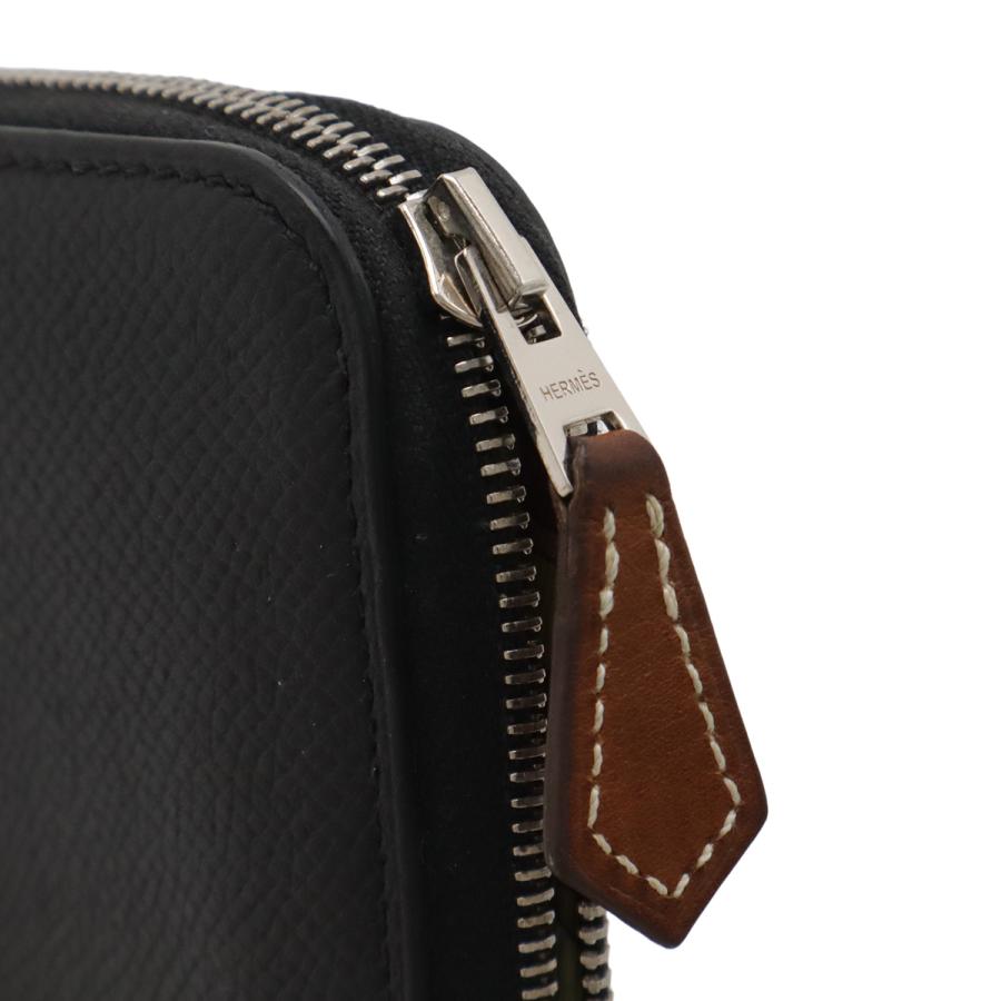 HERMES エルメス アザップシルクイン コンパクト コインケース 小銭入れ コインパース ラウンドファスナー ヴォーエプソン ブラック 黒 D刻印 | HERMES | 03