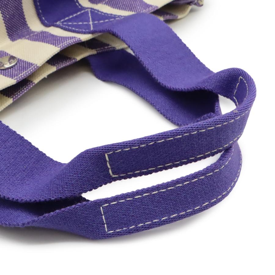 HERMES エルメス カンヌMM トートバッグ ハンドバッグ ストライプ キャンバス パープル 紫 アイボリー ポーチ付き HERMES（エルメス） カンヌMM トートバッグ ハンドバッグ ストライプ