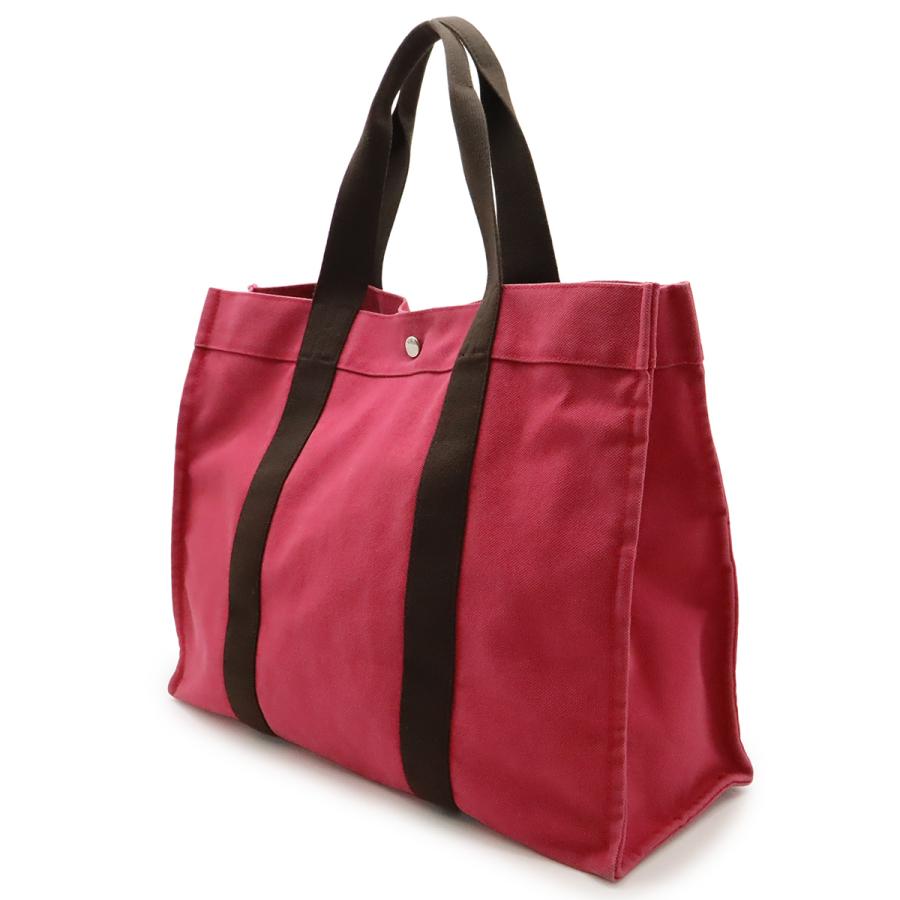 HERMES エルメス サックドプラージュGM トートバッグ ショルダーバッグ 肩掛け ラージトート キャンバス ピンク ダークブラウン | HERMES | 01