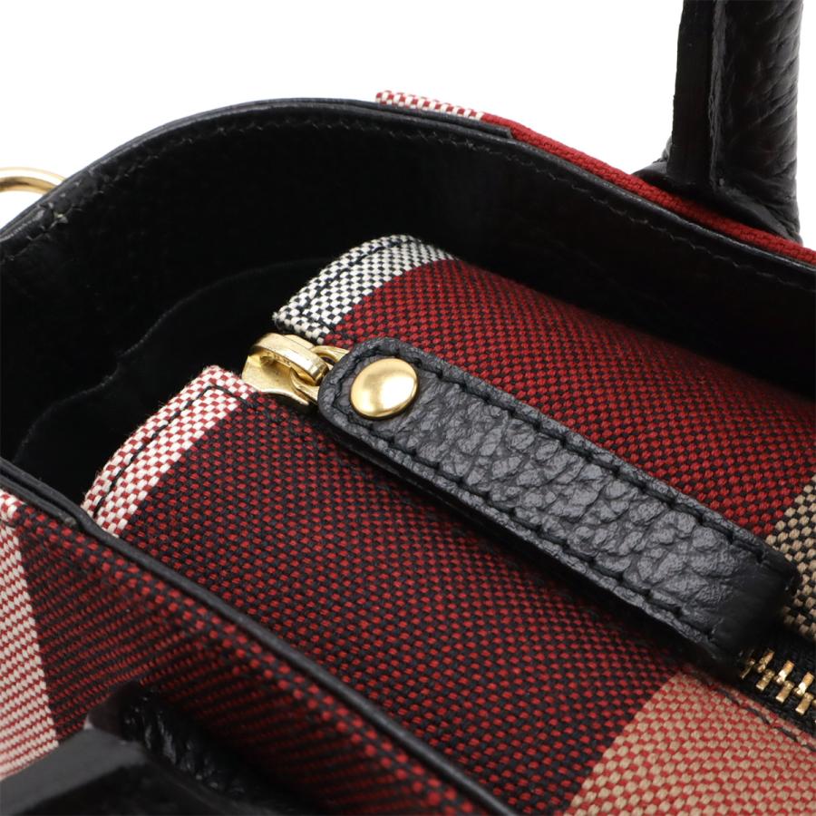 ブルーレーベルクレストブリッジ 2wayハンドバッグ バンブー チェック