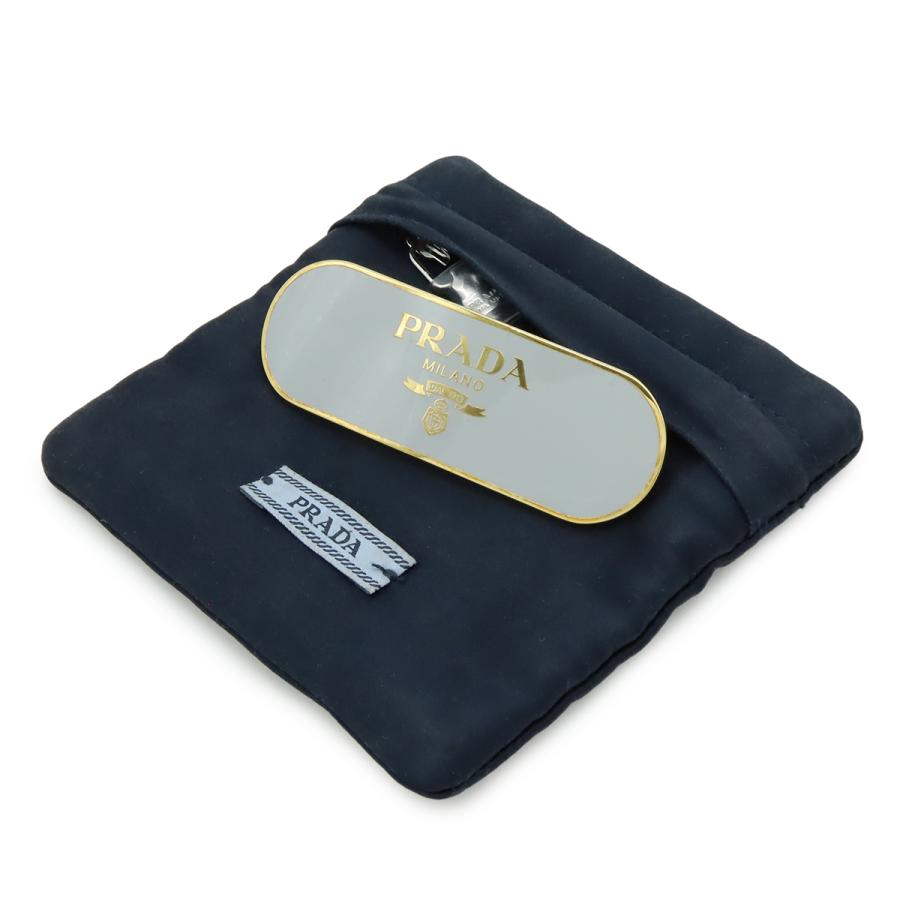 PRADA プラダ ロゴ バレッタ ヘアクリップ ヘアアクセサリー 髪留め メタル ライトグレー ゴールド金具 1IF022 | PRADA | 04