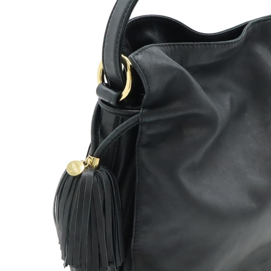 LOEWE ロエベ フラメンコ30 アナグラム ショルダーバッグ セミショルダー 2WAY 斜め掛け 肩掛け フリンジ ナッパレザー ブラック 黒 ゴールド金具 | LOEWE | 03