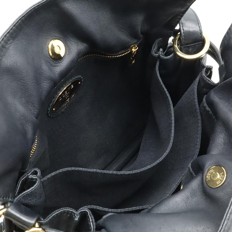 LOEWE ロエベ フラメンコ30 アナグラム ショルダーバッグ セミショルダー 2WAY 斜め掛け 肩掛け フリンジ ナッパレザー ブラック 黒 ゴールド金具 | LOEWE | 05