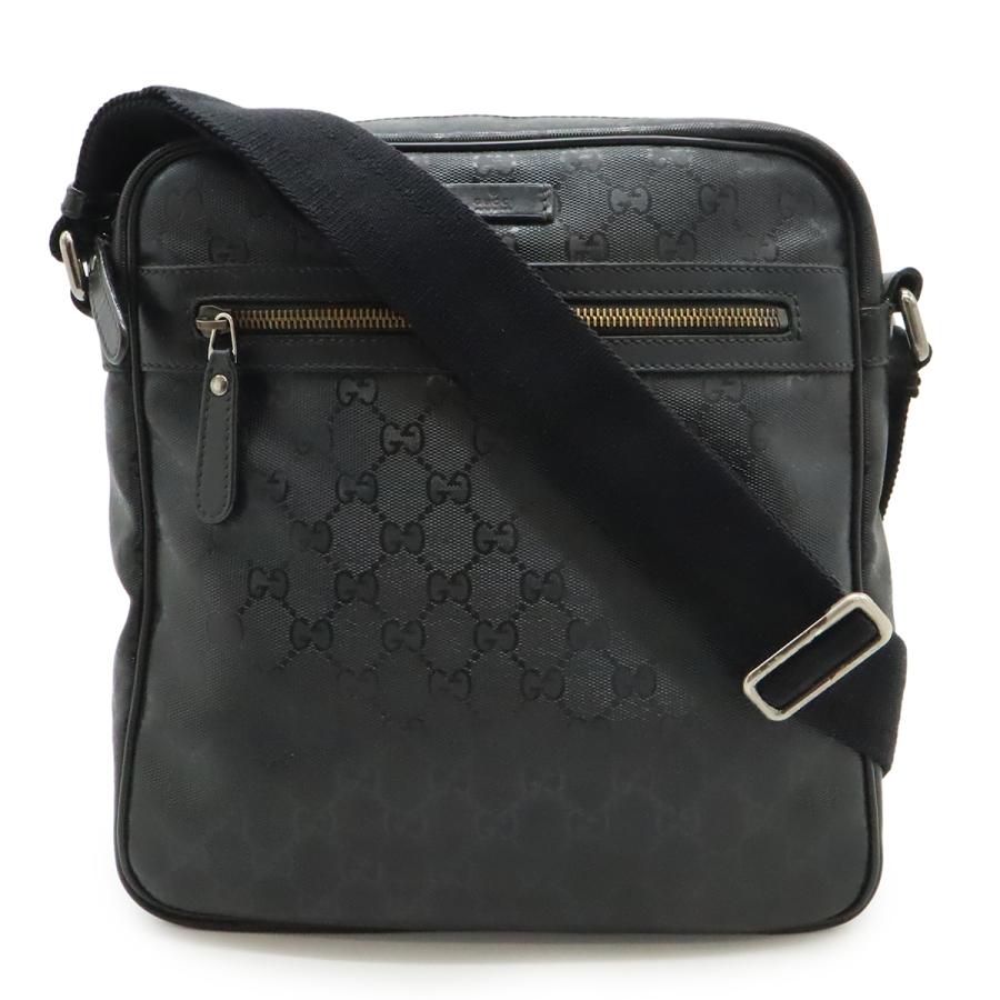 GUCCI グッチ GGインプリメ ショルダーバッグ ポシェット 斜め掛け PVC レザー 黒 ブラック 201448 | GUCCI