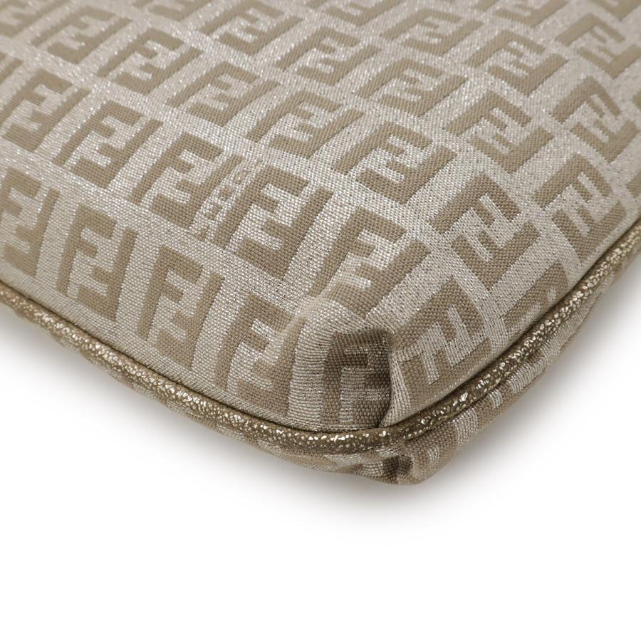 FENDI フェンディ ズッキーノ柄 ショルダーバッグ ポシェット 斜め掛け キャンバス レザー ゴールド ベージュ 8BT075 | FENDI | 02