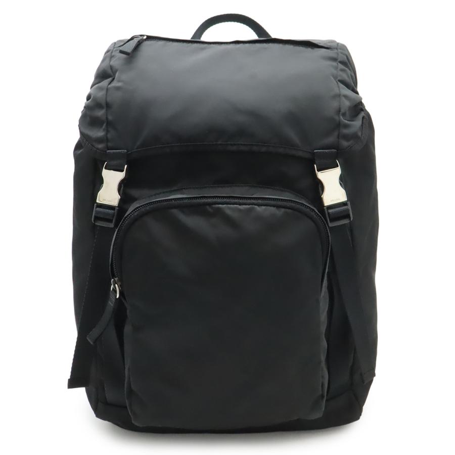 PRADA プラダ リュックサック バックパック デイパック ナイロン NERO 黒 ブラック シルバー金具 国内ブティック購入品 V135 | PRADA
