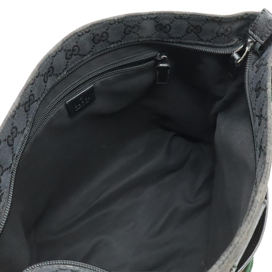 GUCCI グッチ GGキャンバス シェリーライン ウェブライン ショルダーバッグ 斜め掛け レザー ブラック 黒  189751 | GUCCI | 06