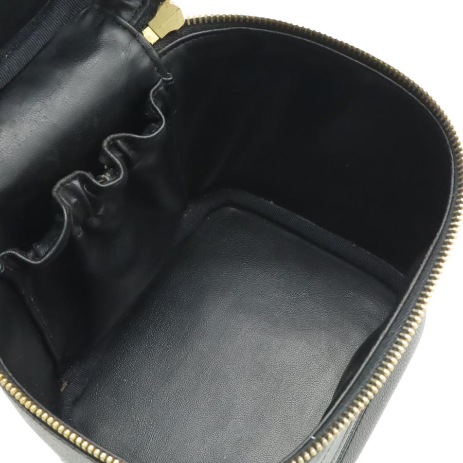 CHANEL シャネル ココマーク バニティバッグ ハンドバッグ 化粧ポーチ コスメポーチ キャビアスキン レザー ブラック 黒 ゴールド金具 A01998 CHANEL（シャネル） ココマーク バニティバッグ ハンドバッグ 化粧