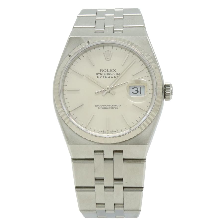 ROLEX ロレックス デイトジャスト シルバー文字盤 SS K18WG E番 メンズ QZ クォーツ 腕時計 17014 | ROLEX