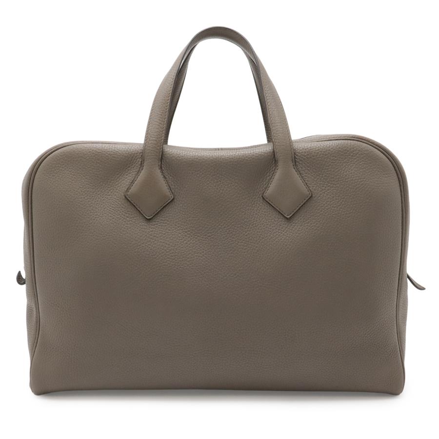 HERMES エルメス ヴィクトリア40 ボストンバッグ ハンドバッグ トラベル トリヨンクレマンス レザー エトゥープ グレージュ シルバー金具 | HERMES
