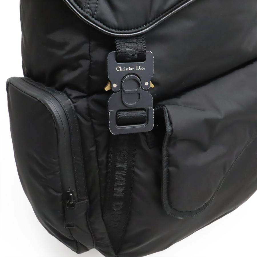 Christian Dior クリスチャン ディオール DIOR SADDLE サドル バックパック リュックサック ナイロン レザー ブラック 黒 シルバー金具 | Christian Dior | 08