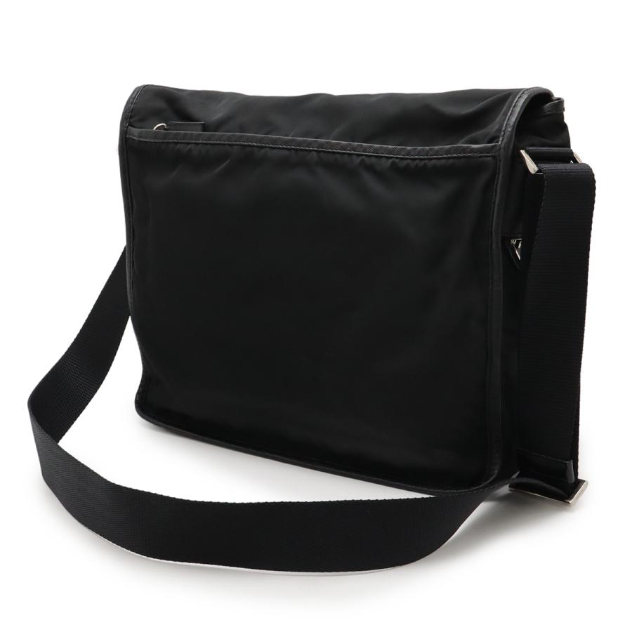 PRADA プラダ ショルダーバッグ メッセンジャーバッグ 斜め掛け ナイロン レザー NERO 黒 ブラック シルバー金具 V166 | PRADA | 01