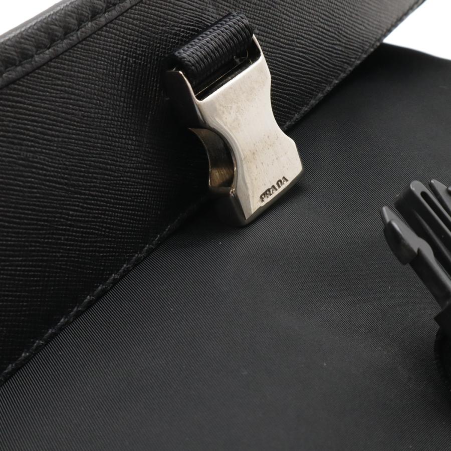 PRADA プラダ ショルダーバッグ メッセンジャーバッグ 斜め掛け ナイロン レザー NERO 黒 ブラック シルバー金具 V166 | PRADA | 05