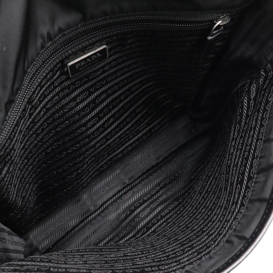 PRADA プラダ ショルダーバッグ メッセンジャーバッグ 斜め掛け ナイロン レザー NERO 黒 ブラック シルバー金具 V166 | PRADA | 06
